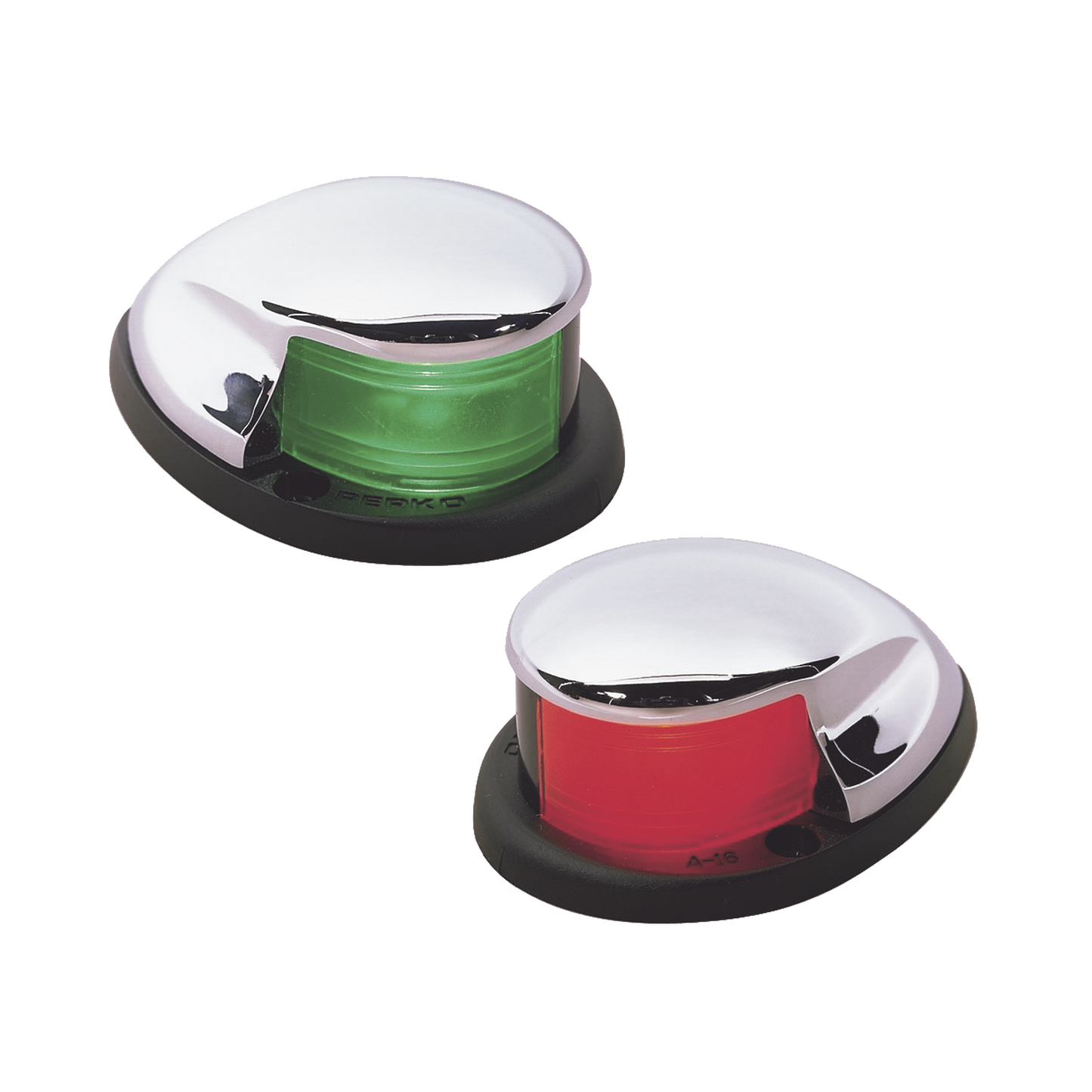 0228-DP0-CHR - Set de Luces Laterales de Montaje Horizontal con Carcasa Cromada para Embarcaciones a Motor de Menos de 20 Metros