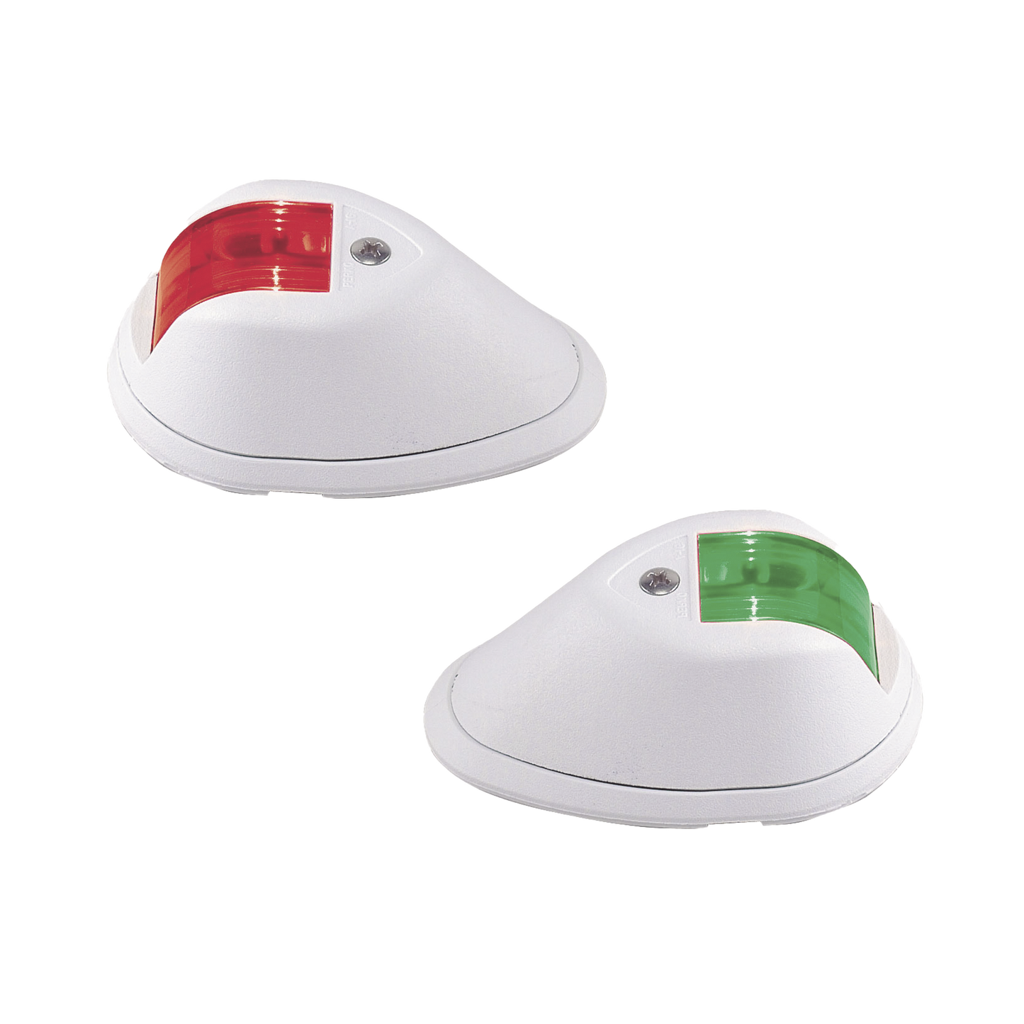 0254-W00-DP1 - Set de Luces de Navegación Verticales Rojo / Verde con Carcasa en Color Blanco para Embarcaciones a Motor de Menos de 20 Metros
