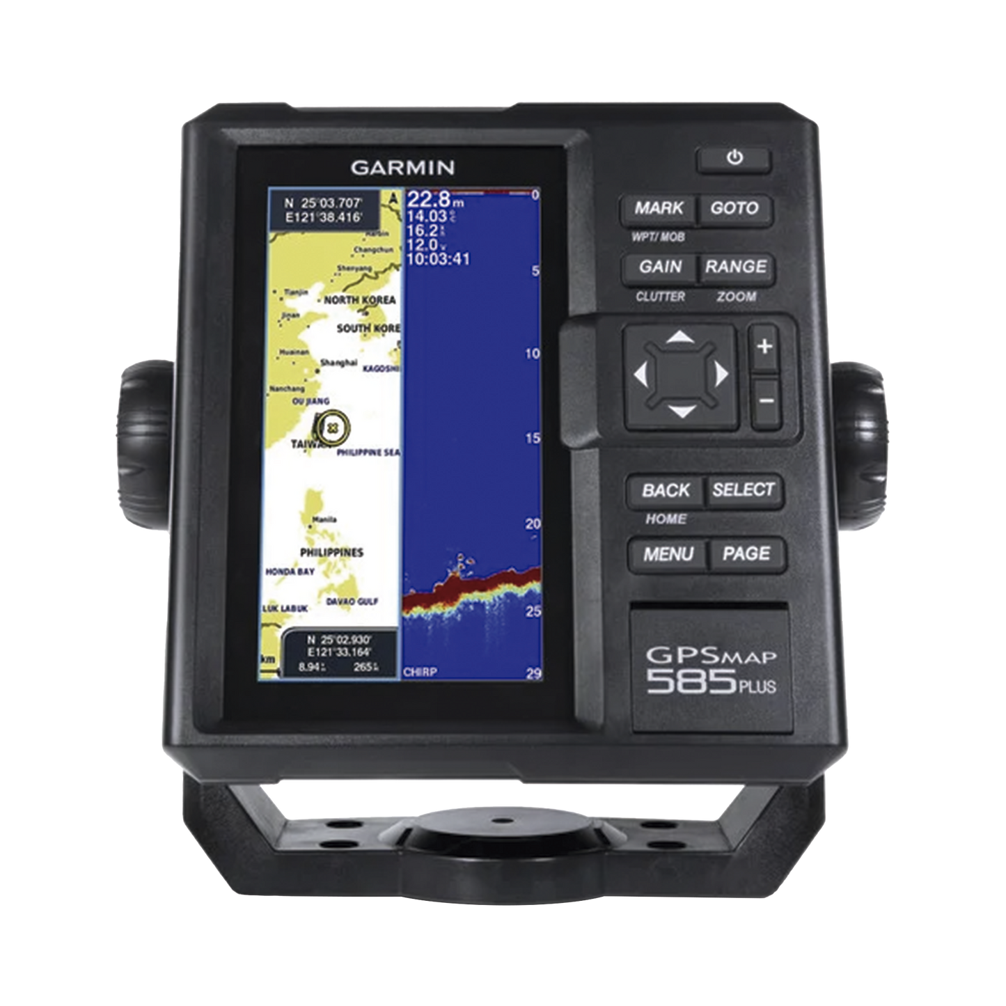10-01711-00 - Plotter de Navegación GPSMAP 585 Plus / Pantalla 6" WVGA / Sonar CHIRP 600W / ClearVü Scanning Sonar / Compatible GPS-GLONASS-BeiDou / Quickdraw Contours / 2 Ranuras SD / IPX7 / Multiidioma