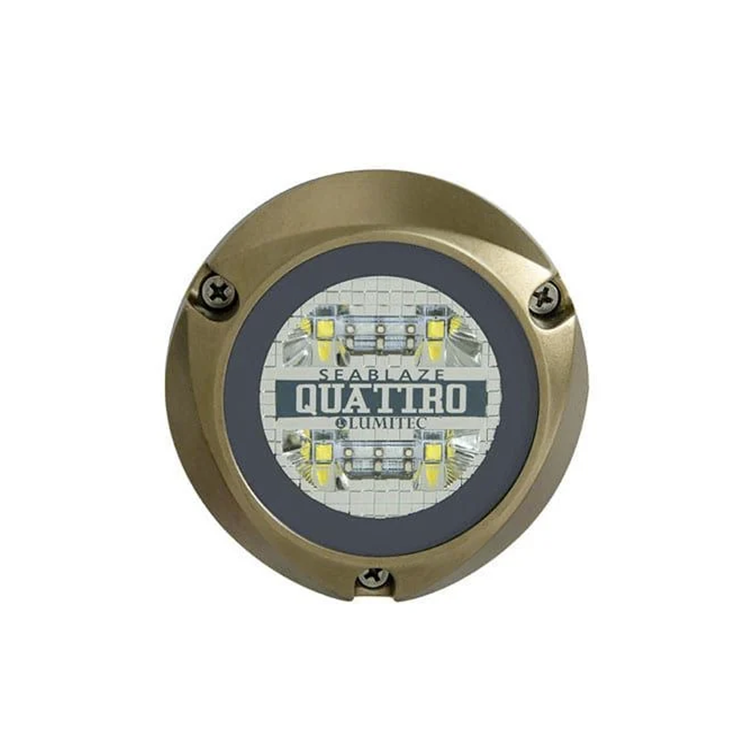 101510 - Luz led marina sumergible SeaBlaze Quattro, emite luz multicolor de 2000 lúmenes, fabricada en bronce naval con grado de protección IP68.