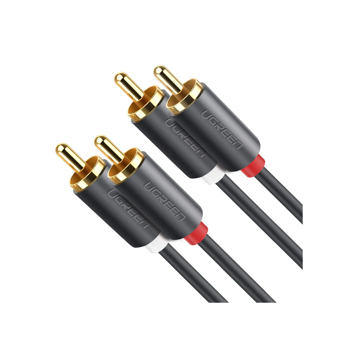 10519 - Cable de Audio 2 RCA Macho a 2 RCA Macho / 3 Metros (9.84 Pies) / Color Negro / Alta Calidad / Anillos de Goma para Asegurar un Agarre Firme al Instalar o Quitar el Cable