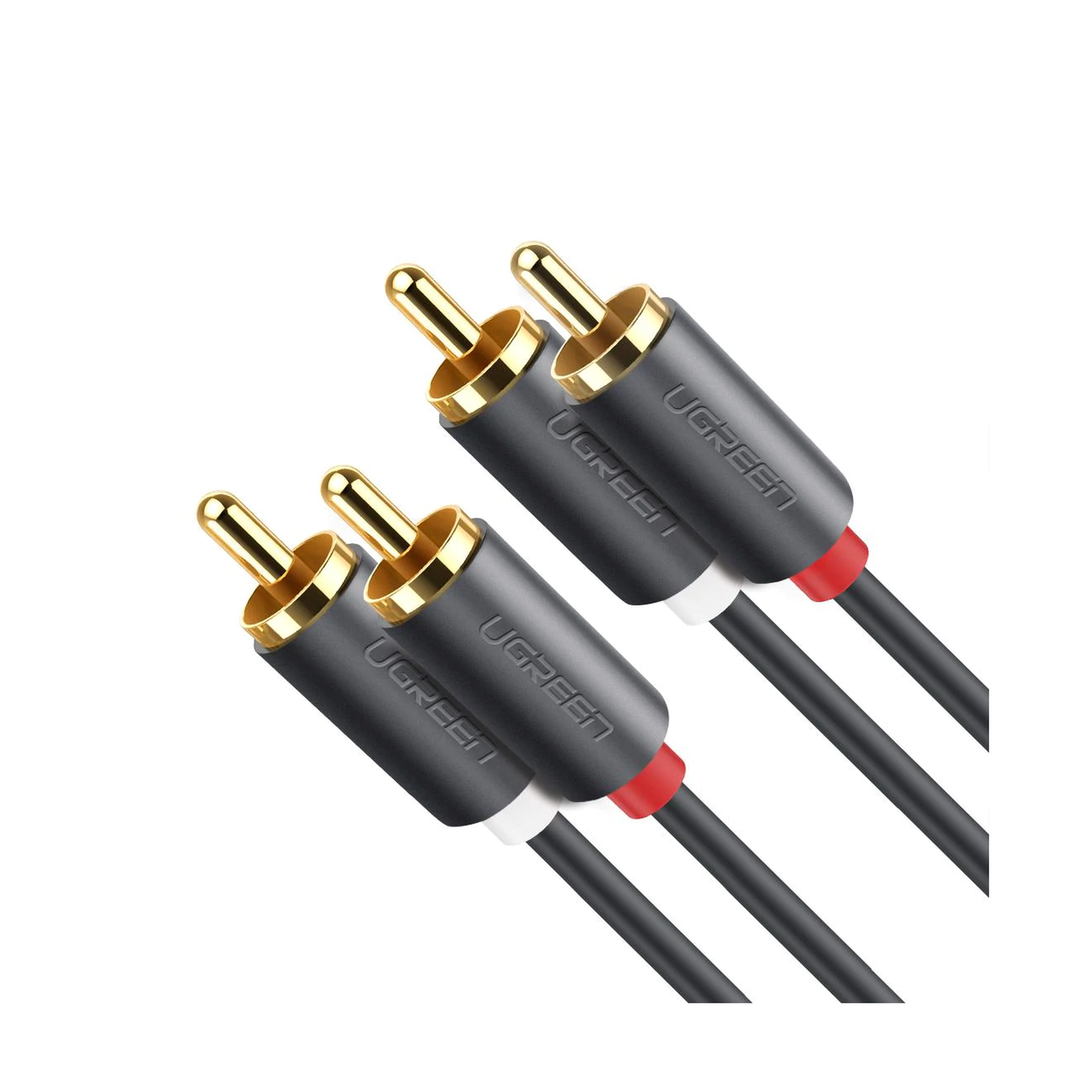 10520 - Cable de Audio 2 RCA Macho a 2 RCA Macho / 5 Metros (16.40 Pies) / Color Negro / Alta Calidad / Anillos de Goma para Asegurar un Agarre Firme al Instalar o Quitar el Cable