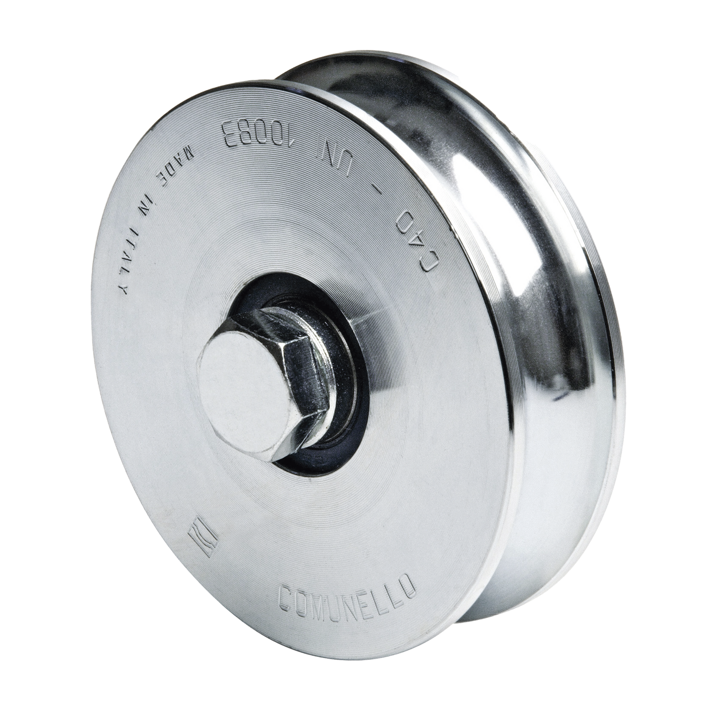 1150-5050-001 - Rueda de 12 cm SIN Soporte / Soporta hasta 450 kg / Canal Tipo "U"