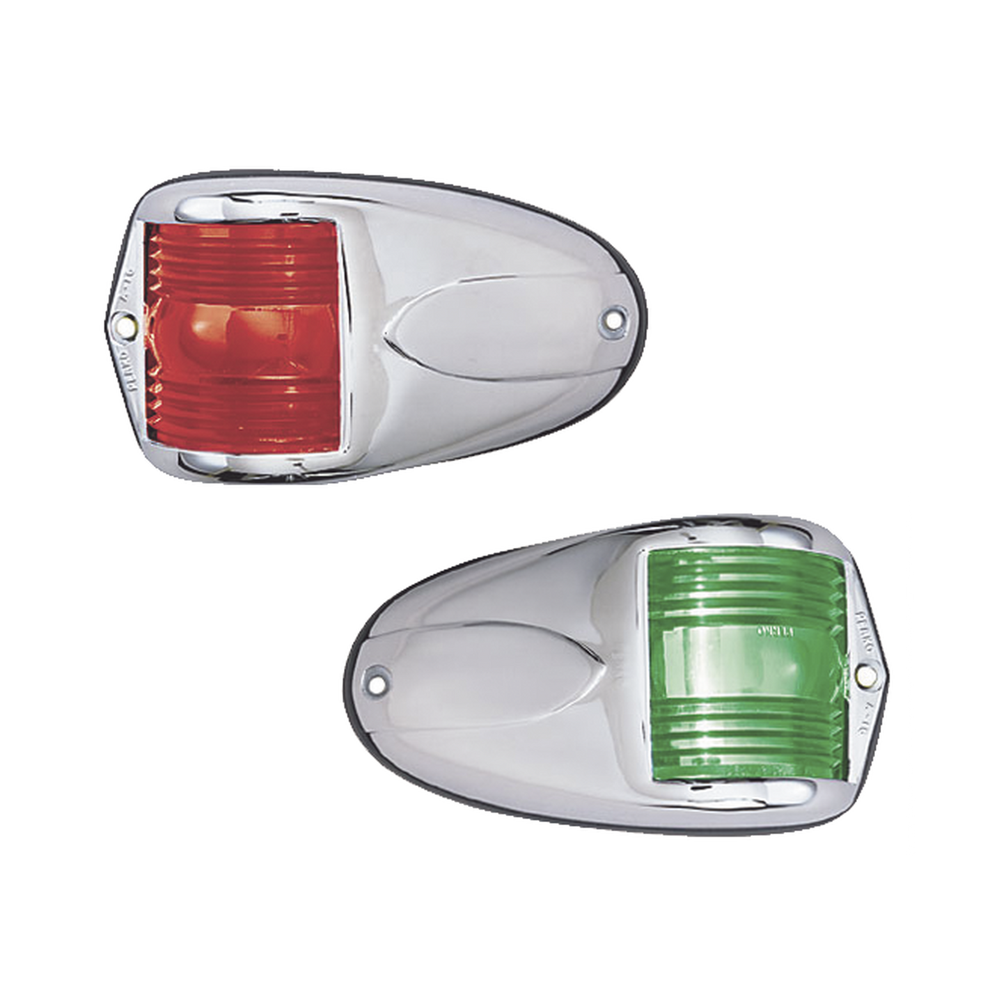 1264-DP0-CHR - Set de Luces Laterales de Montaje Horizontal con Carcasa de Acero para Embarcaciones a Motor de Menos de 12 Metros