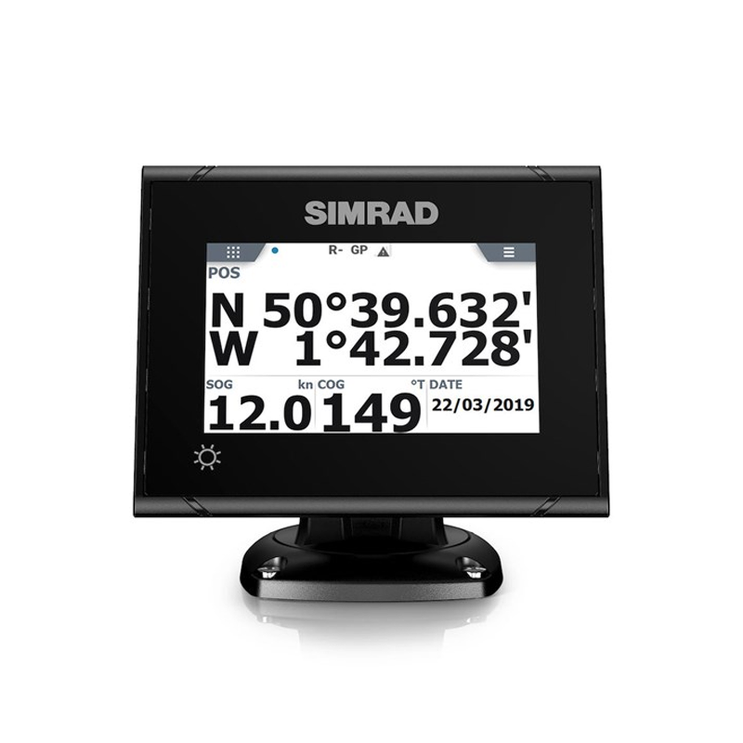 000-14129-001 - Sistema GPS Simrad P2005 con Antena GS70 / Pantalla Táctil a Color 5 Pulgadas / GPS + GLONASS / Navegador y Brújula GPS / Compatible con Radar, ECDIS y Autopiloto / Conexión Directa con Antena / Escalable con MX Junction Box