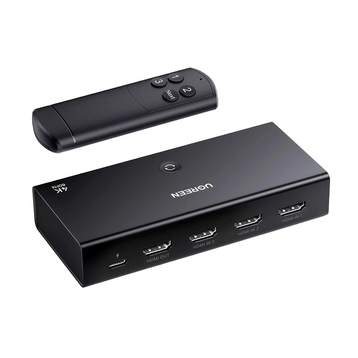 15376 Conmutador HDMI Switch 4@60Hz | 3 Entradas a 1 Salida | 3D | HDR | Dolby Atmos | DTS5.1/7.1 | HDCP2.2 | PCM2.0 | HDMI2.0 | Reduce el Retraso y la perdida de fotogramas | Incluye Control Remoto.