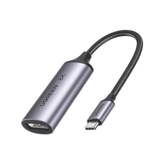 15575 Cable Adaptador USB-C a DP 1.4 |  8K@60Hz | 4K@240Hz | Compatible con Thunderbolt 3 & 4 | HDR | eARC | DTS |  Dolby | 3D | ALLM | VRR | Admite Multi-Stream (MST) | Longitud del cable 10cm | Caja de Aluminio.