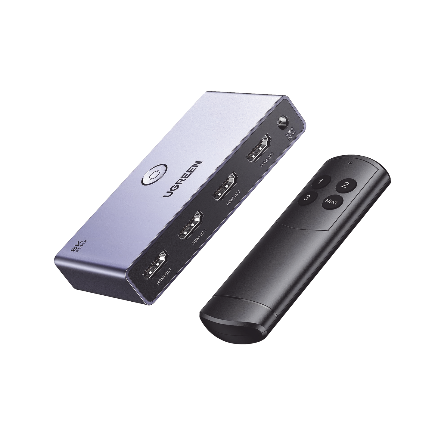 15604 Switch (Splitter) 8K HDMI 2.1 / 3 entradas 1 Salida / Incluye Control Remoto / Soporta 8K@60Hz 4K@120Hz 4K@60Hz 3D / HDR / HDCP 2.3 / Carcasa de Aluminio.