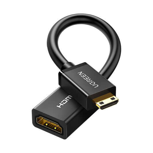15845 Adaptador Mini HDMI a HDMI (HDMI Tipo C)   / 18Gbps / 4K@60Hz / HDR /  Tecnología 3D / ARC / Carcasa PC+ABS / HDCP/ Longitud de 22 cm