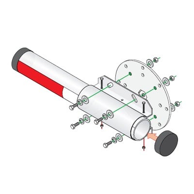 1601-242 Kit de Instalación Para Brazos de Aluminio Doorking / Compatible con Barreras 1601 y 1603