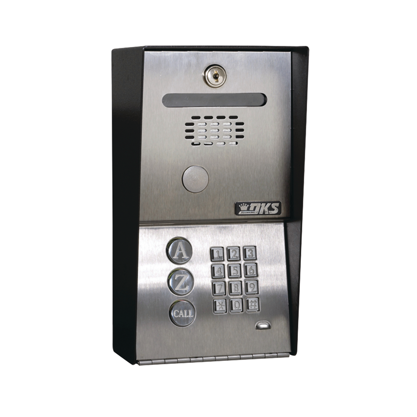 1802-090 - Audioportero Telefónico DKS Con Directorio / 100 Números Telefónicos / Control Para 2 Puertas / Gabinete Para Sobreponer / Marcación a 16 Digitos / Linea análoga o digital