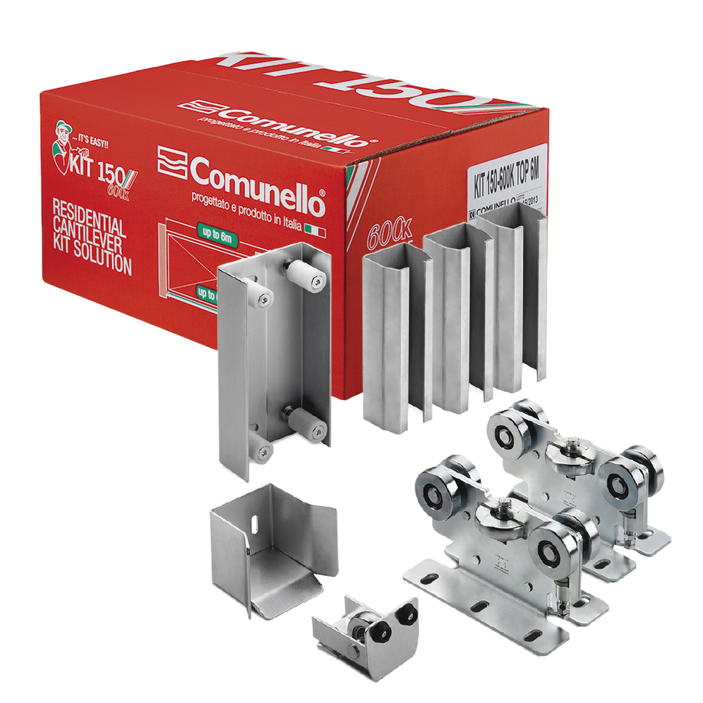 19912325 - KIT para puertas autoportantes de hasta 3 m y 600 kg con guia para puertas corredizas