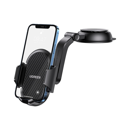 20473 Soporte para Teléfono con Ventosa | Diseño en forma de Cascada | Instalación en Parabrisas o Tablero | Seguro de Succión | Ajuste Vertical 220° | Ajuste Horizontal 60° | Gira 360° | Compatible con dispositivos de  4