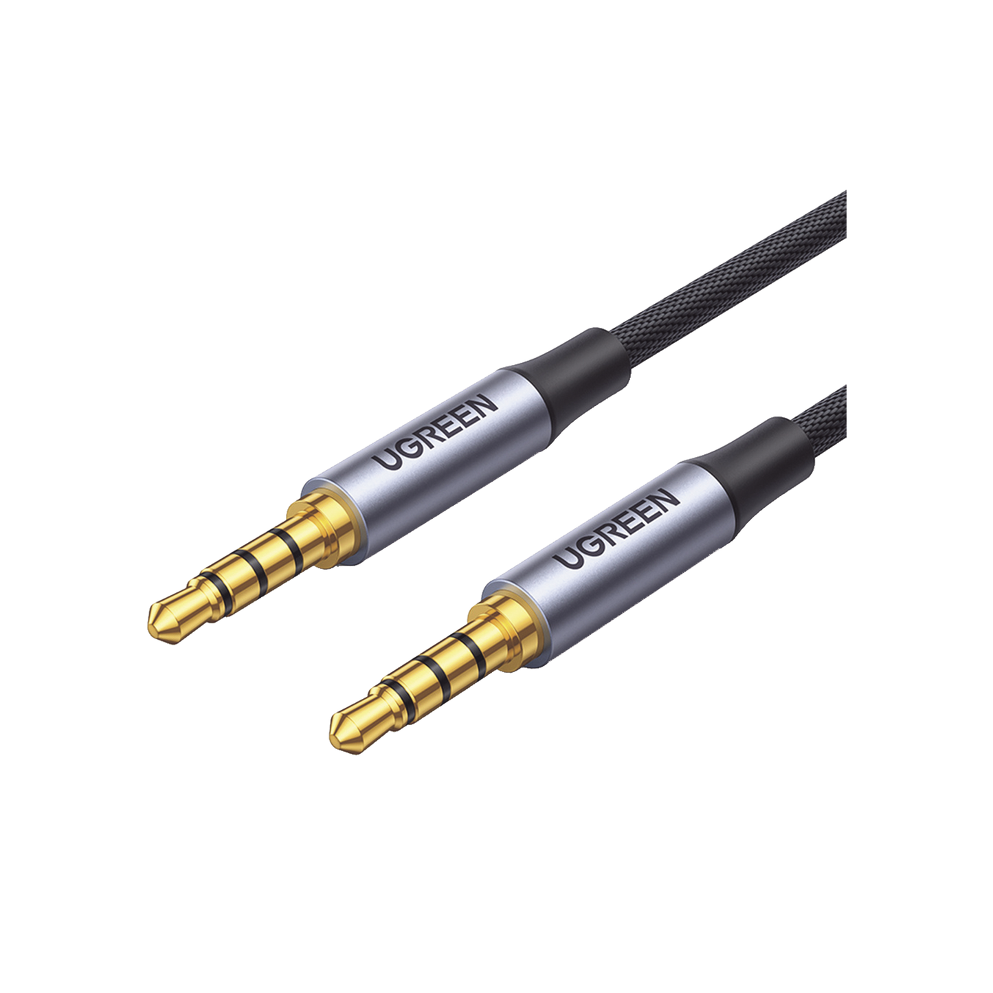 20782 - Cable Auxiliar de 3.5mm / Cable Audio Estéreo / Núcleo de Alambre de Cobre Esmaltado / Carcasa de Aluminio Azul + Nylon Trenzado / Soporta Micrófono / 2 Metros