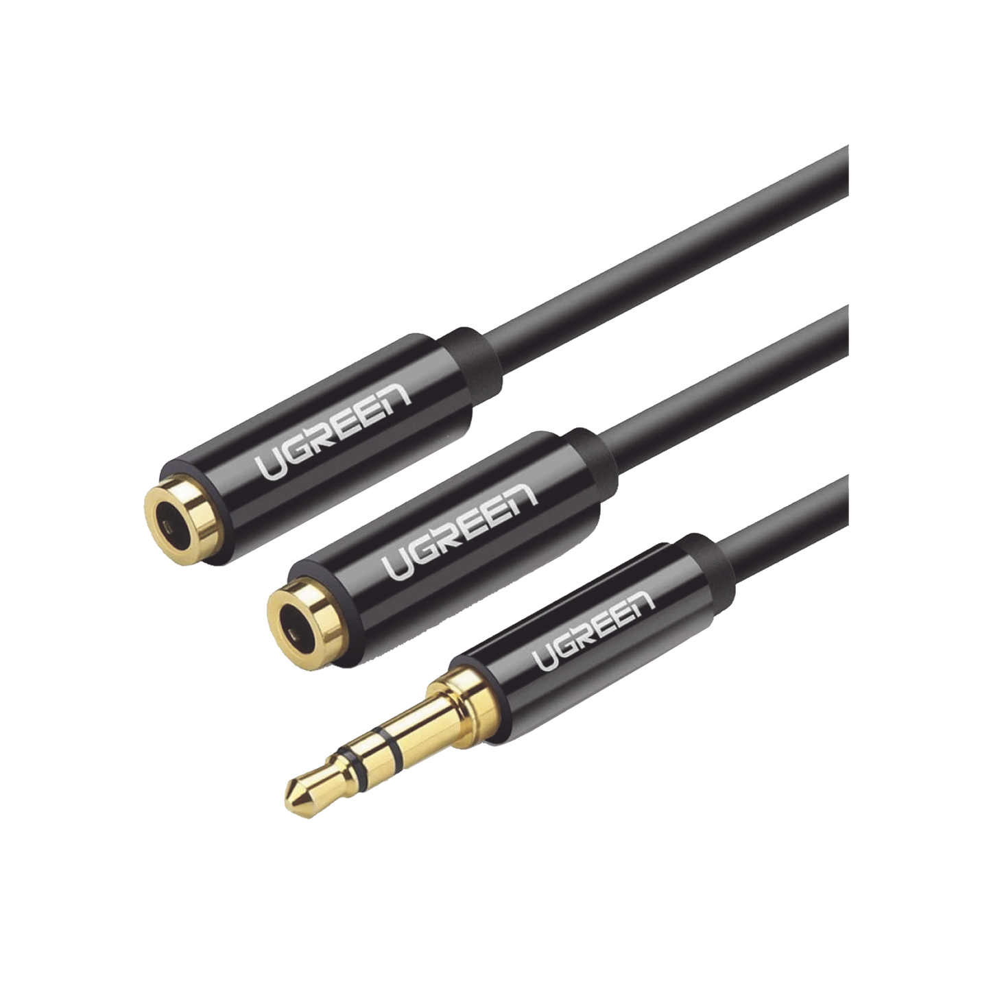 20816 - Cable Adaptador/Divisor de Audio de 3.5mm Macho a 2 Terminales de 3.5mm Hembra / 25 cm de Longitud / Cable TPE / Color Negro
