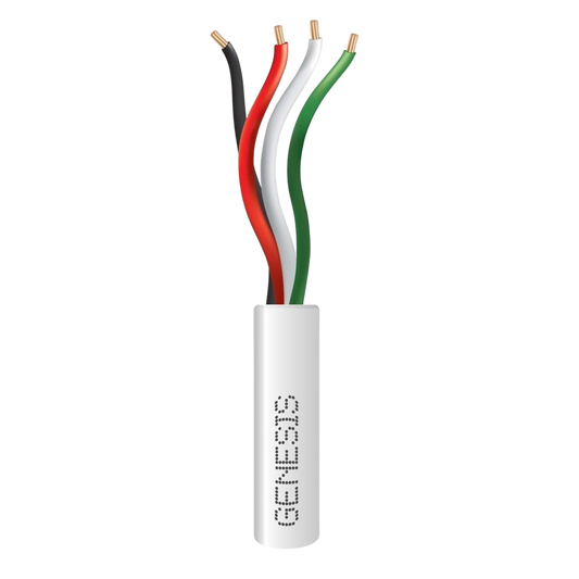 2104-1101/1000 Bobina de 305 Metros /  Cable de Cobre / 4 x 22 AWG / Riser / Para Interior / Color Blanco / Para Aplicaciones de Alarmas de Intrusión y Automatización