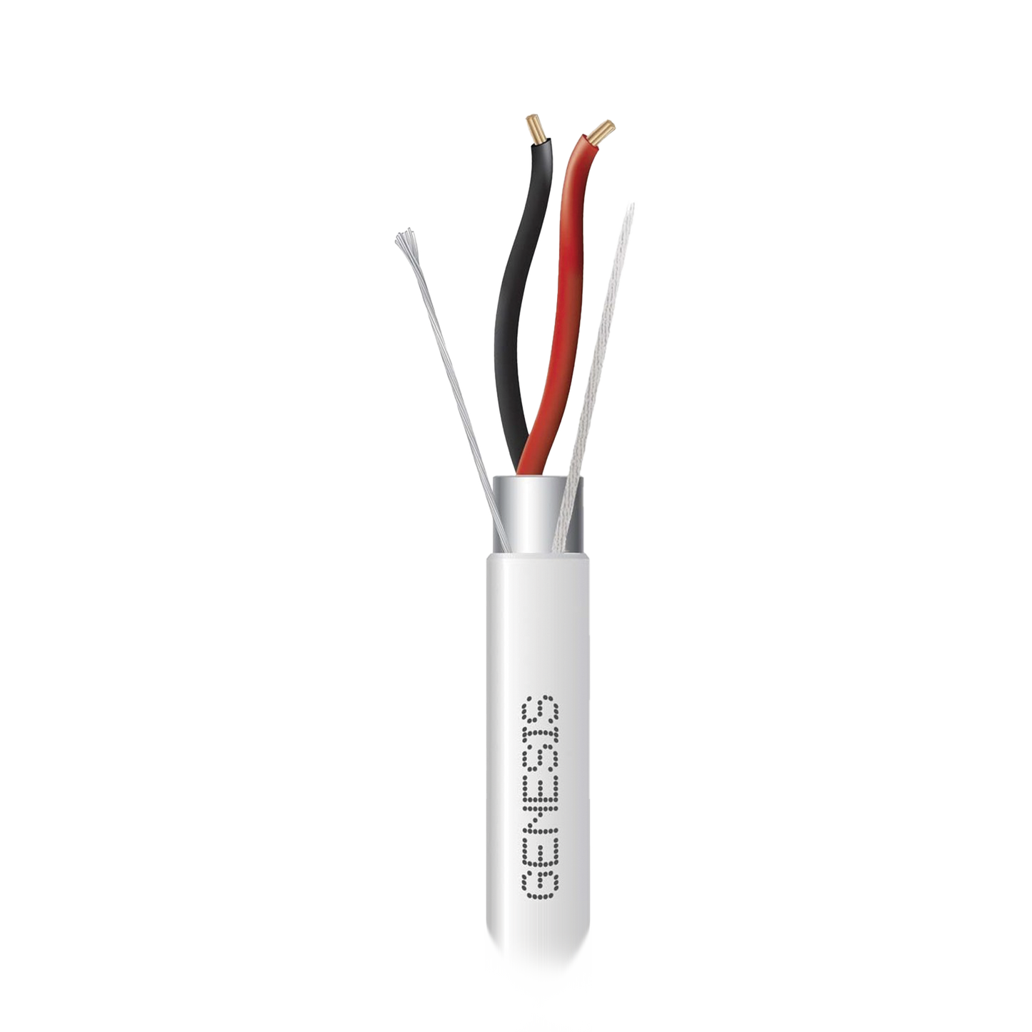2202-1101 - Bobina de 305 Metros (1000 Pies) de Cable 2 x 22 AWG BLINDADO / RISER / Color Blanco / Para Aplicaciones de Audio, Seguridad y Control