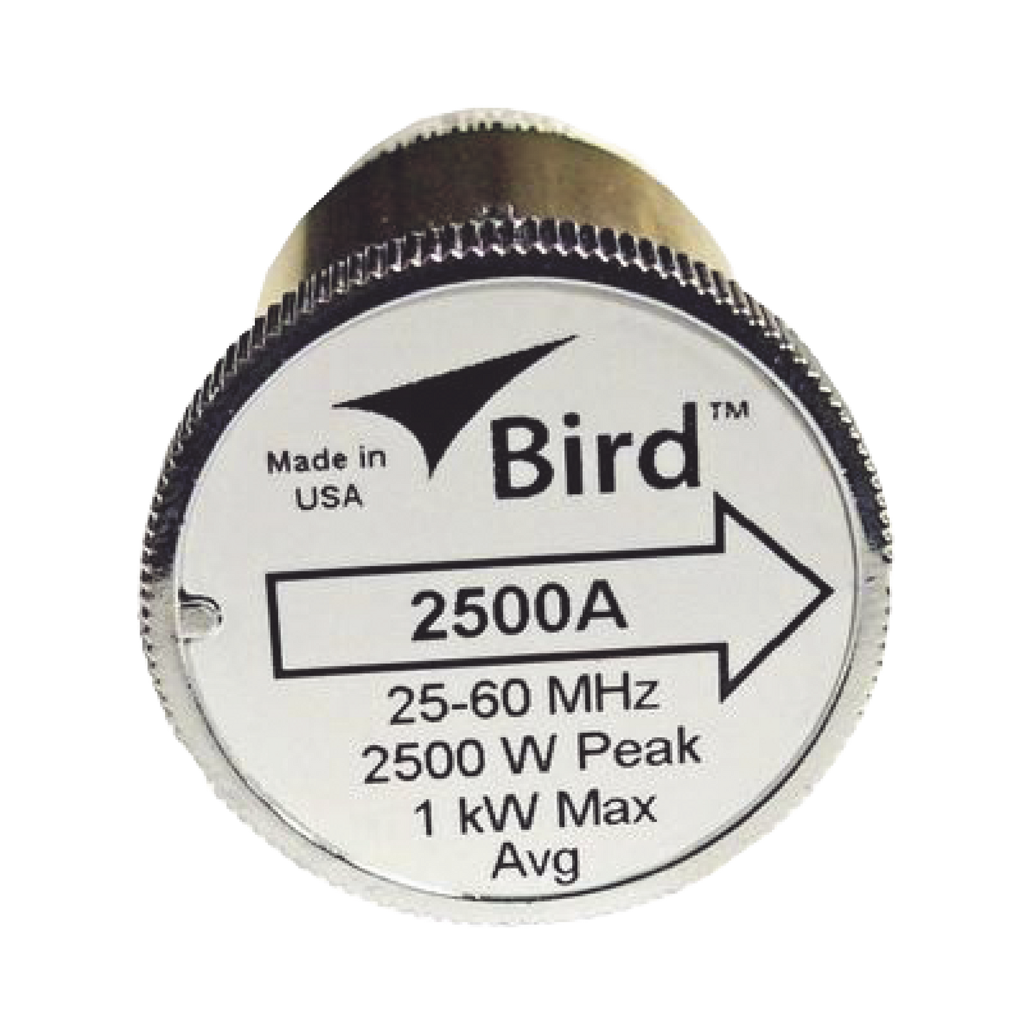 Elemento de Potencia en linea 7/8" a 2500 Watt para Wattmetro BIRD 43 en el Rango de Frecuencia de 25 a 60 MHz