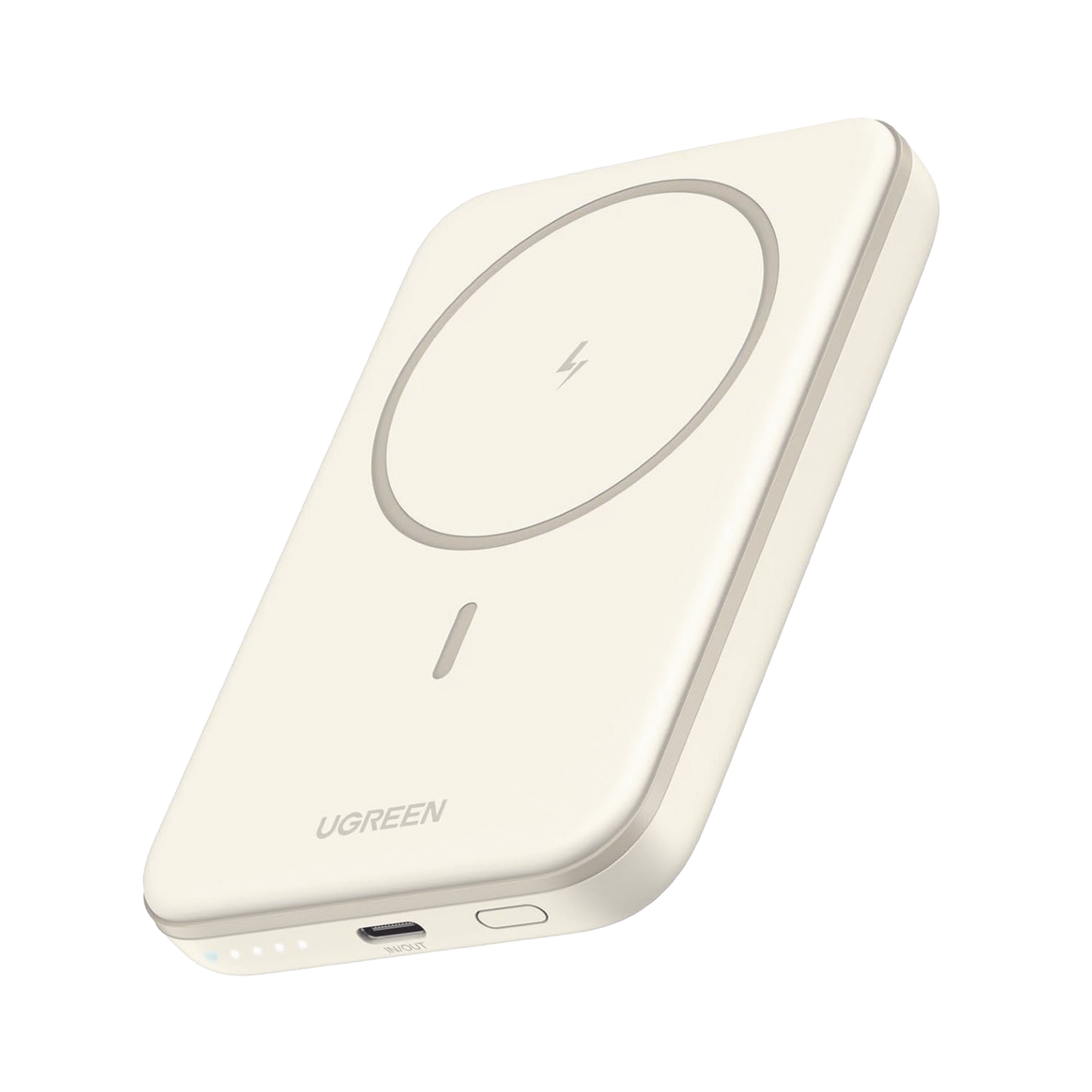 25207 Power Bank MagSafe de 5000mAh | 15W | Carga Inalámbrica y por Cable USB-C | Sistema de Protección Inteligente | Tecnología de Carga Rápida | Ultra Delgado | Ultra ligero | Compatible con iPhone 15/14/13/12 | Color Beige.