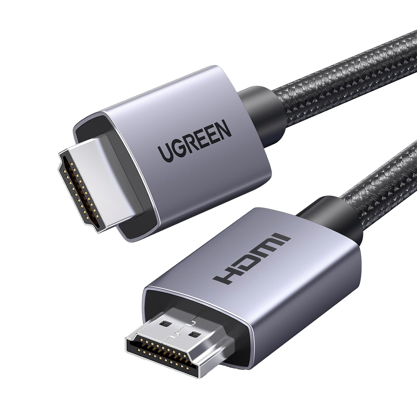 25297 Cable HDMI 2.0 de Nylon Trenzado | 1 m | 4K@60Hz | ARC | Dolby ATMOS | True HD | DTS HD | HDR | 3D Inversivo | 3 modos de Visualización | 3 Capas de Protección + 4 de Blindaje | Niquelado | Carcasa de Aluminio.