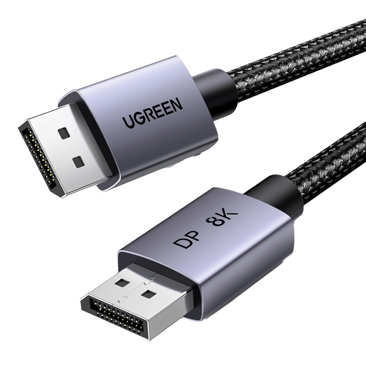 25903 Cable DisplayPort 1.4 | 1 metro | Resolución 8K@60Hz | Blindaje interno Múltiple | 3D/HDR+/HDCP | 32.4 Gbps | FreeSync G-Sync | Certificado VESA | Núcleo de Cobre Estañado | Malla de Nylon | Carcasa de Aluminio.