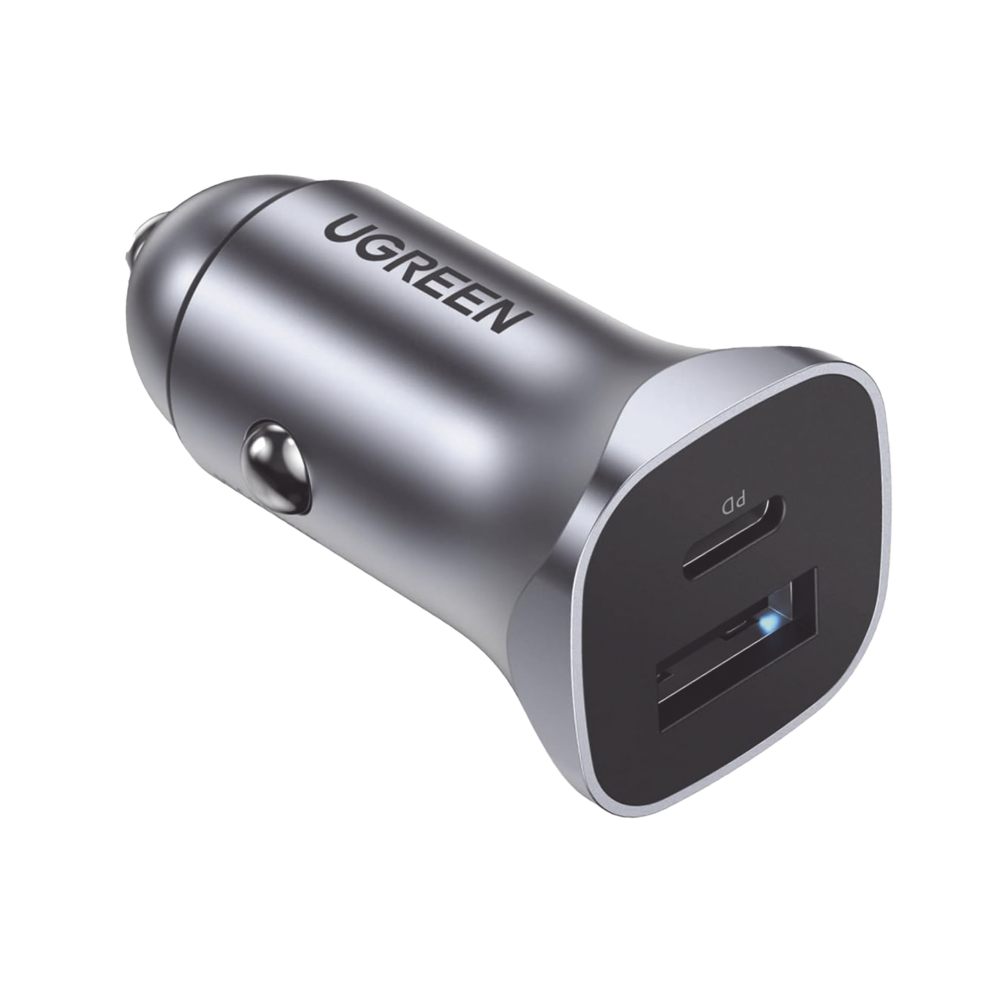 30780 - Cargador de Auto 24W | Puerto USB-A y USB-C | Carga R�pida | Compatible con Veh�culos de 12 y 24 VCD | PD3.0 + QC3.0 | Indicador Led | Dise�o Compacto | Chip Inteligente | Caja de Aluminio