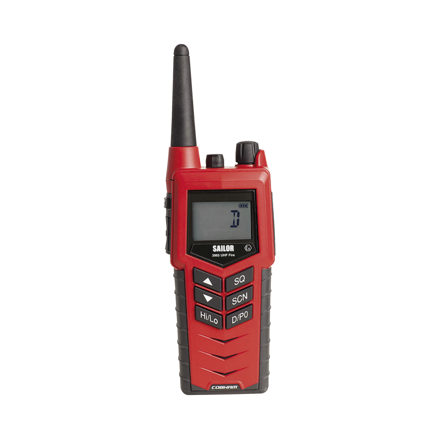 Radio Portátil SAILOR 3965 UHF para Bomberos / Aprobado MED y ATEX / Cumple SOLAS Capítulo II-2 / Resistente a Explosiones / Batería de Emergencia No Recargable / Integración con Accesorios SAILOR y de Terceros