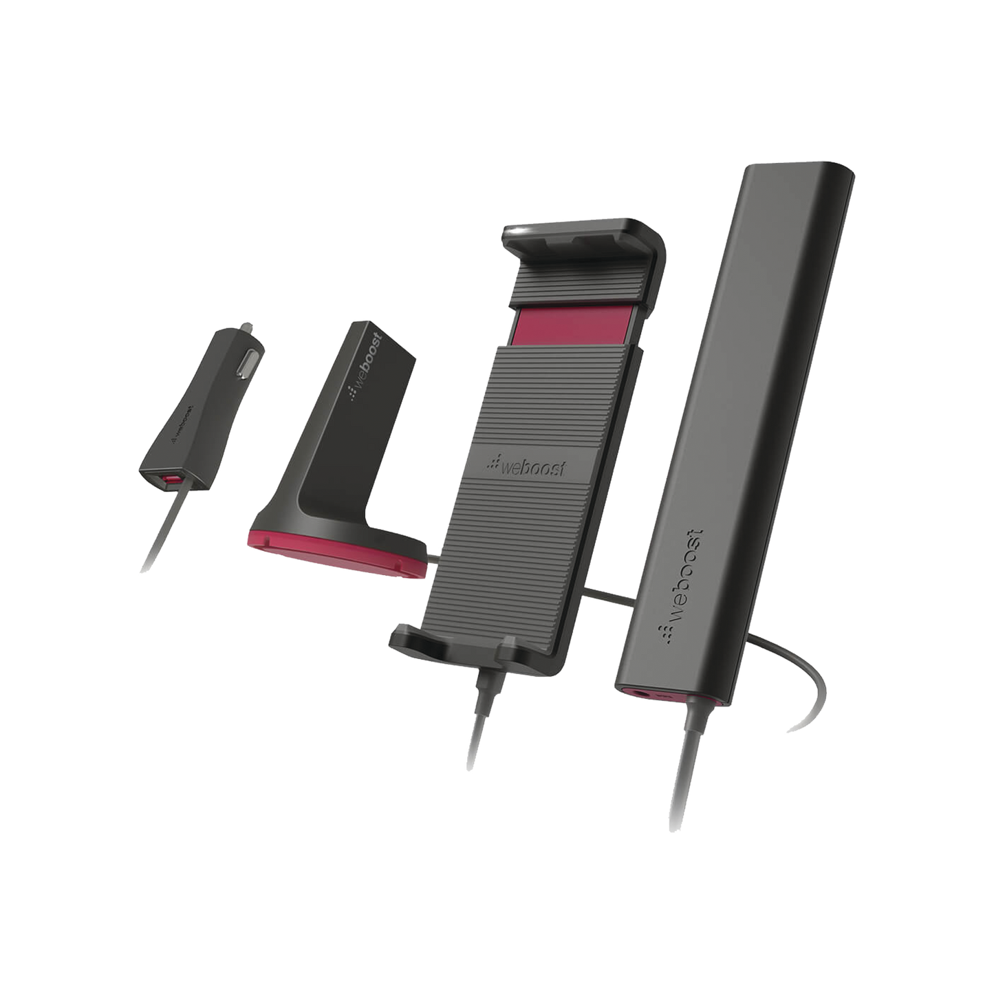 470-135 - Kit Amplificador de señal celular 4G LTE, 3G y VOZ. Especial para vehículos donde el conductor o copiloto requiere la mayor concentración de señal. Soporta un usuario y múltiples operadores.
