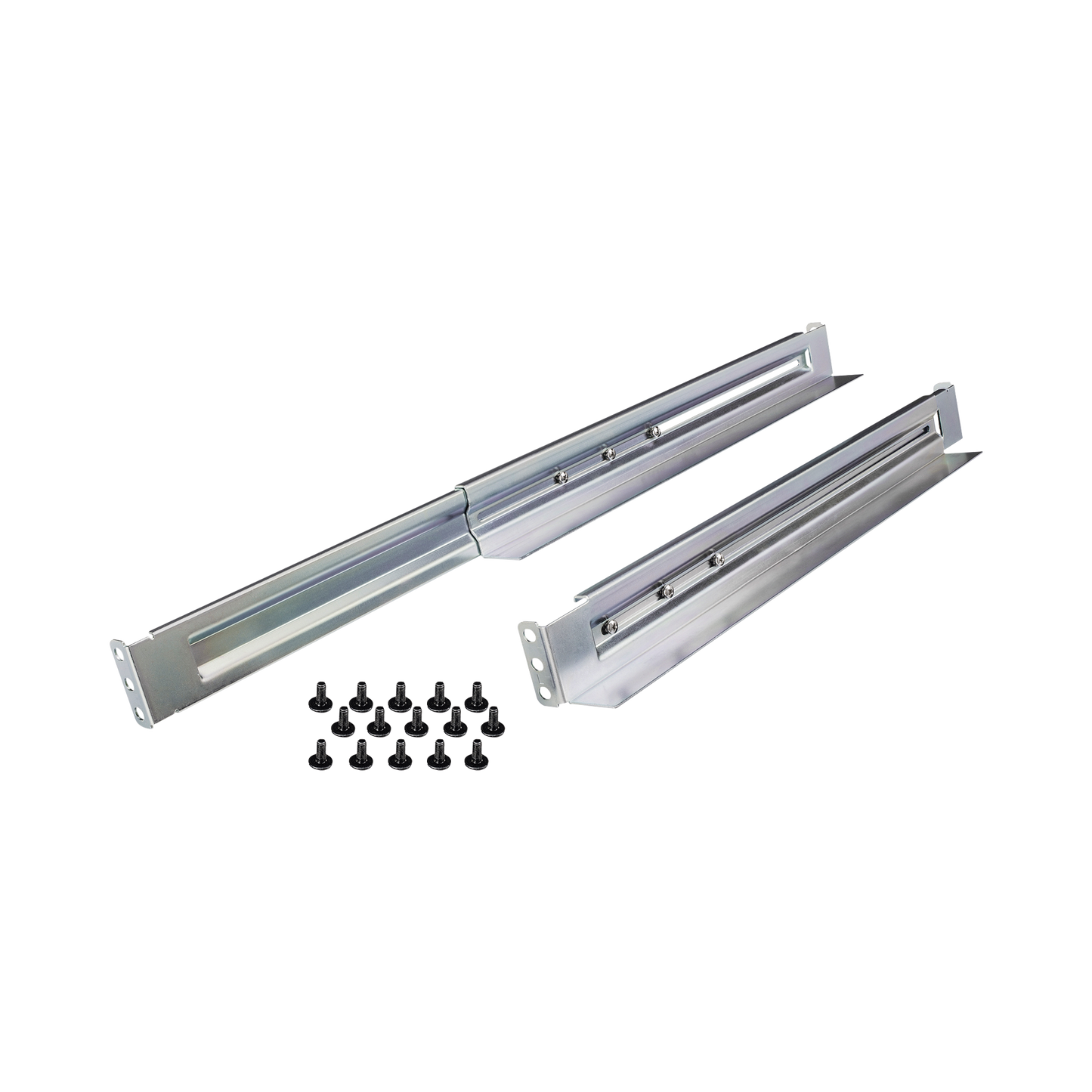 4POSTRAIL Kit de Rieles Para Racks de 4 Postes, Para UPS de 1 a 3 UR, Profundidad Ajustable, Soporte de Peso de 104.78 Kg