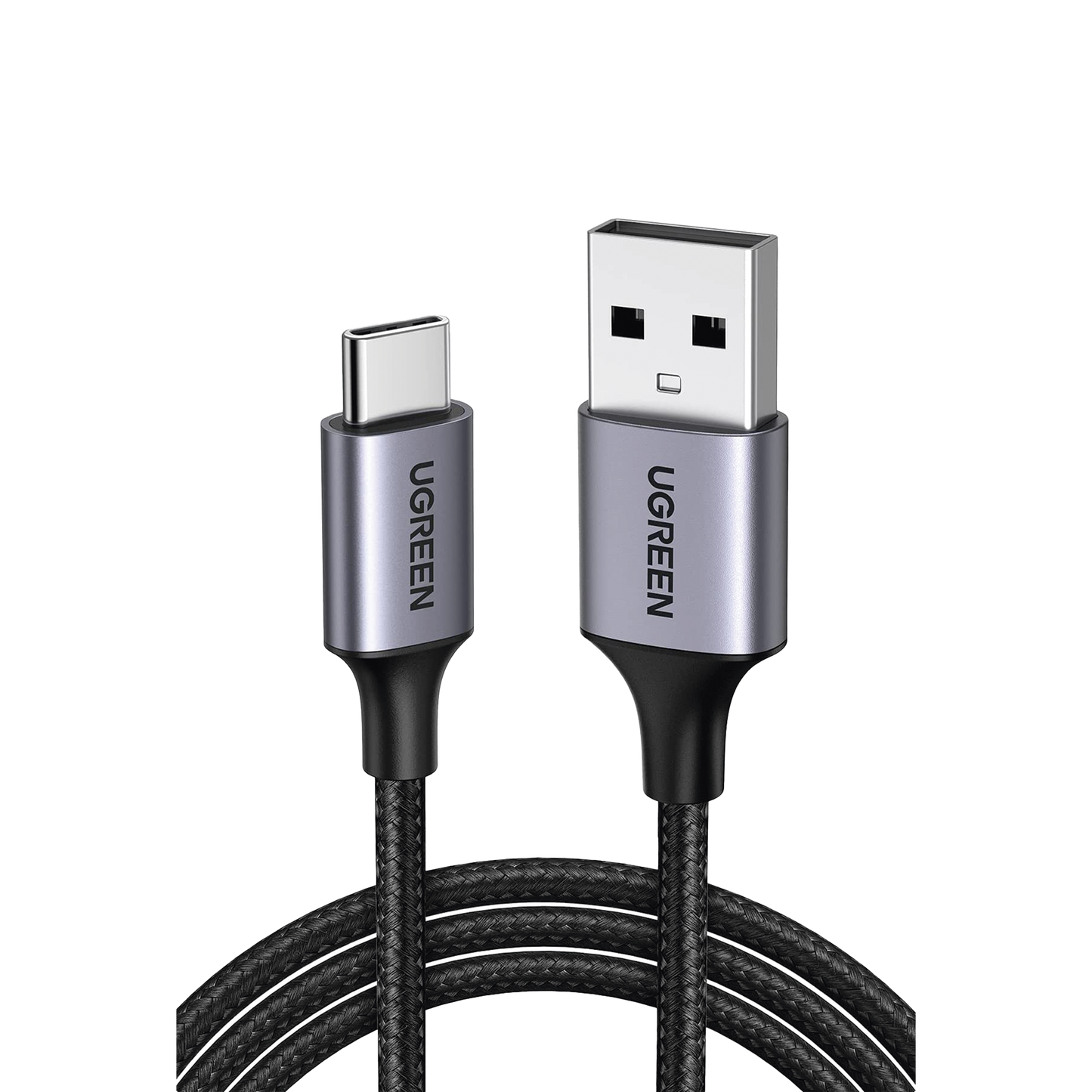 60126 - Cable USB-A a USB-C | 1 Metro (3.28 Pies) | Transferencia de Datos de 480 Mbps | Carga R�pida | QC 4.0/3.0/2.0 | FPC | AFC | Protecci�n Integrada | Caja de Aluminio | Nylon Trenzado | Color Negro