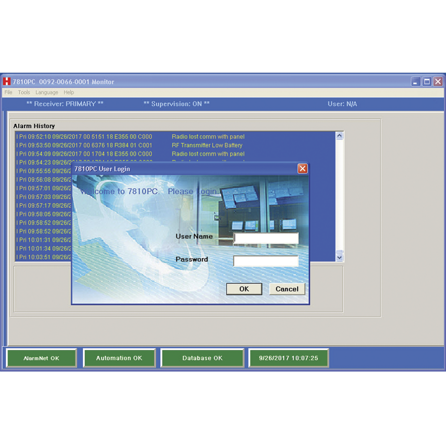 7810PC-AM Software de Recepcion de Eventos de Alarma por IP o 3G/4G No requiere IP Publica Fija o Servicios de Nombres de Dominio DDNS
