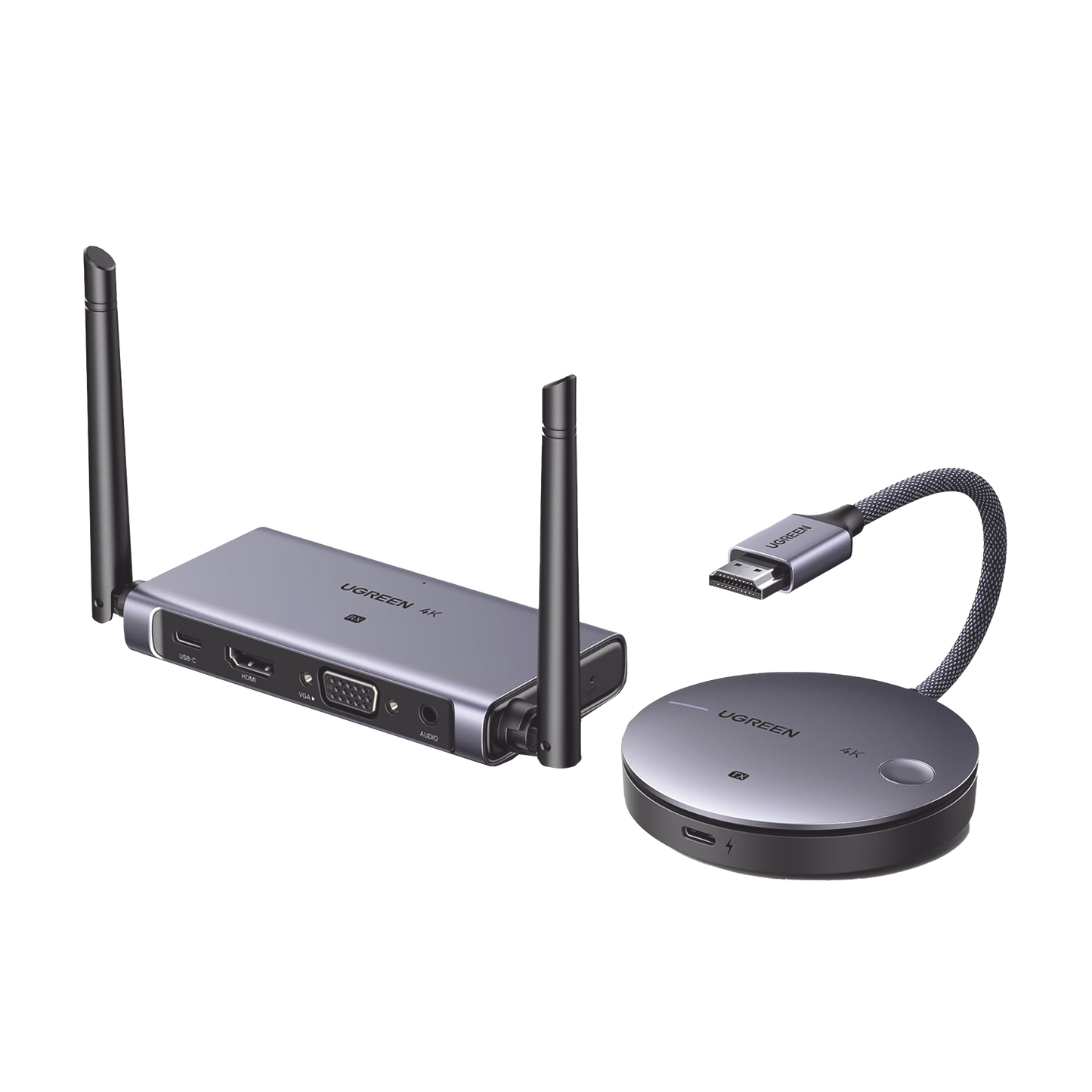 90909A - Transmisor y Receptor Inalámbrico HDMI | 50m | Salida HDMI y VGA (Simultanea) | Audio 3.5mm | Efecto 3D | Luz Indicadora LED | Clic and Go | Señal Estable | Amplia Compatibilidad | Conecta con un Clic.
