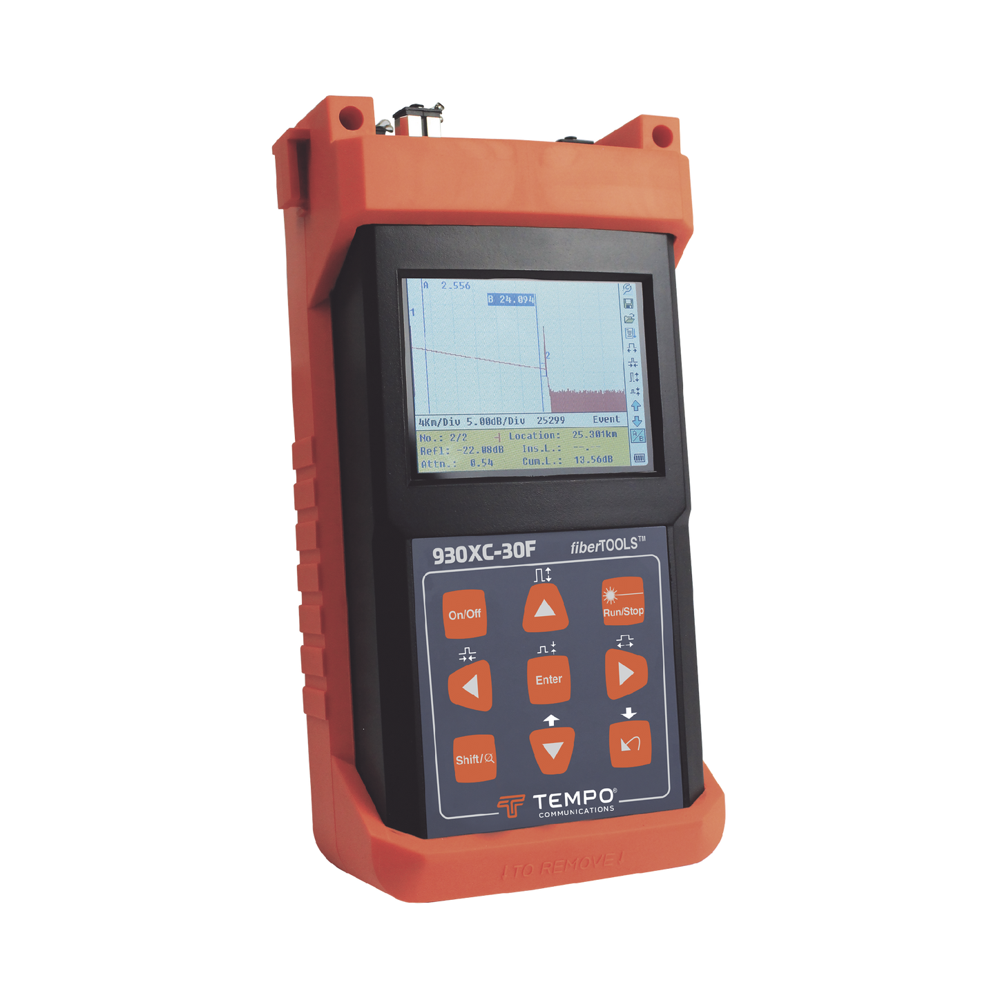 930XC-30F-APC-SC OTDR para pruebas en Enlaces de Fibra Óptica, lambdas 1310/1550/1625 nm / Prueba Fibra Viva