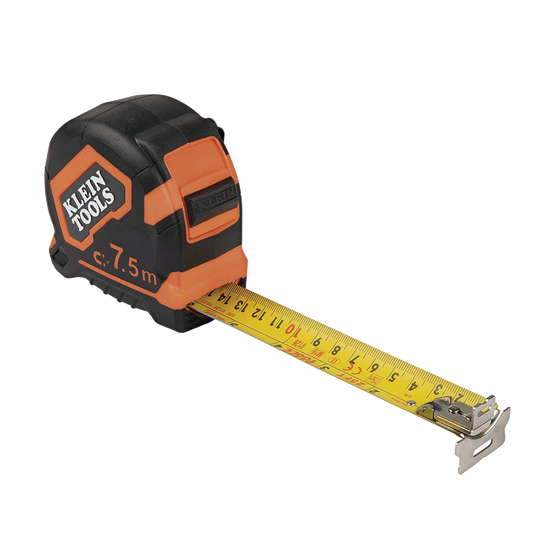 9375 Flexómetro (Cinta de Medir) de 7.5 m con Gancho doble Magnético. Graduada por Ambos Lados y Freno de Alta Velocidad. De Uso Rudo