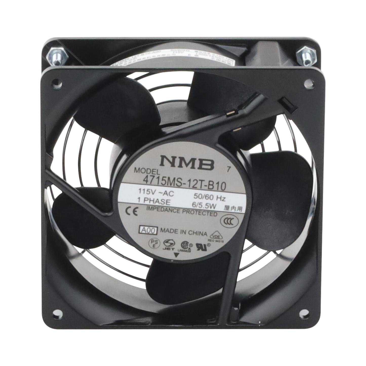A4AXFNGQ - Ventilador Axial Compacto, de 4 Pulgadas, 49 CFM, 115 Vca, De Acero, Color Negro