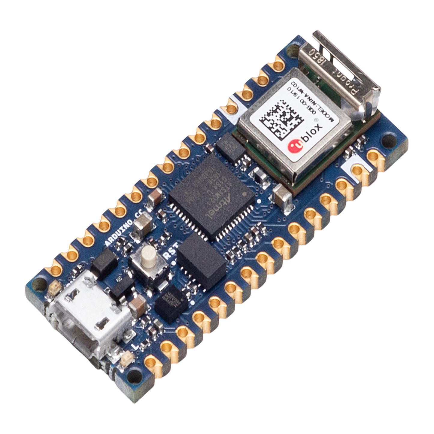 ABX-00027 - Placa de Desarrollo IoT / Arduino Nano 33 IoT / Cortex-M0+ SAMD21 / Wi-Fi + Bluetooth / Chip Criptográfico ATECC608A / IMU 6 Ejes / Compatible Arduino IDE