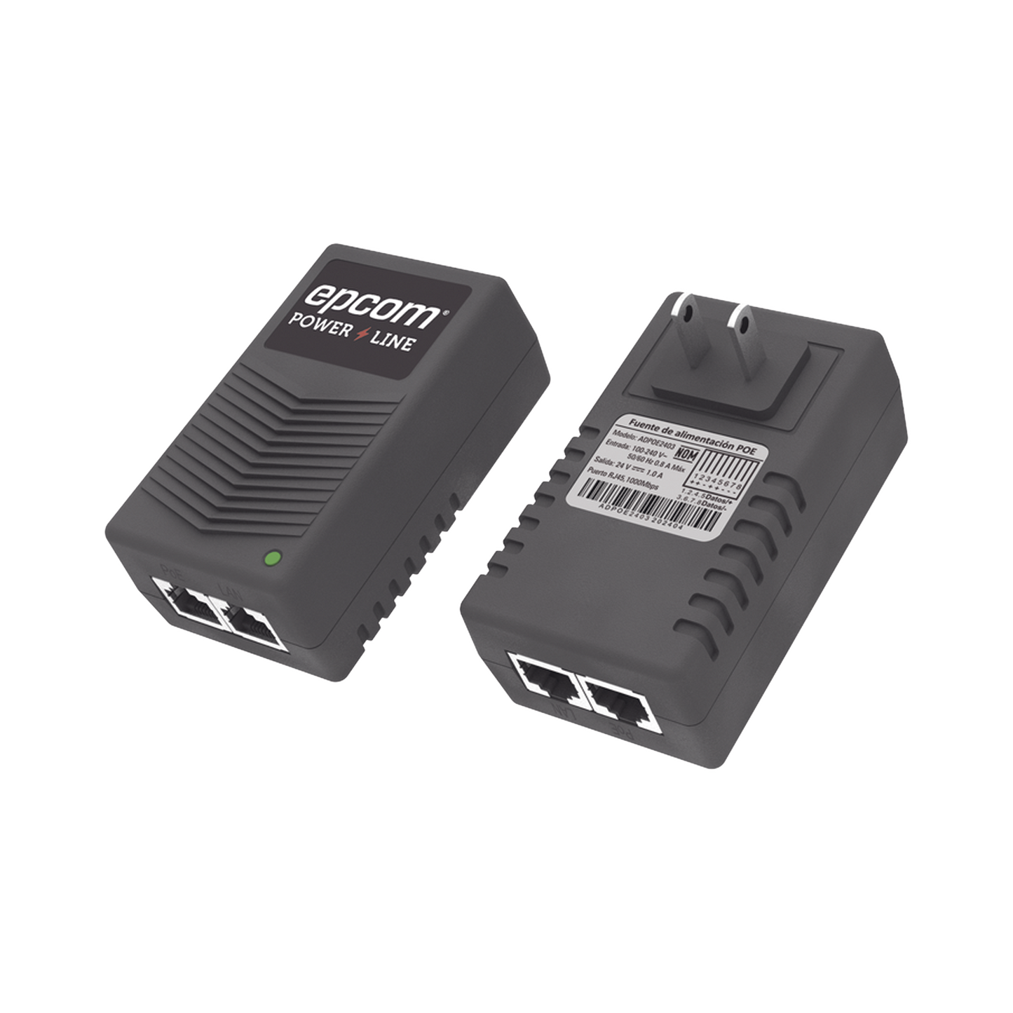 ADPOE2403 - Adaptador de pared / Inyector PoE / 24 Vcc / 1 A / Controlado por chip IC / Protección contra OV, OC, SC, UV/ Fácil de instalar