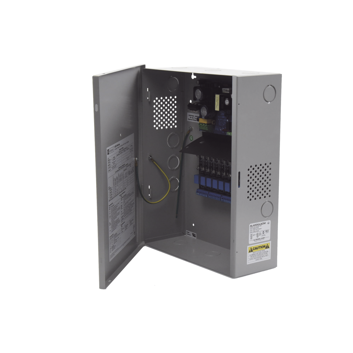 AL400ULACM - Fuente de Poder con Respaldo, 12 o 24 Vcc, 4 A, 48 W, 8 Salidas, Para Control de Acceso, Entrada 115 Vca