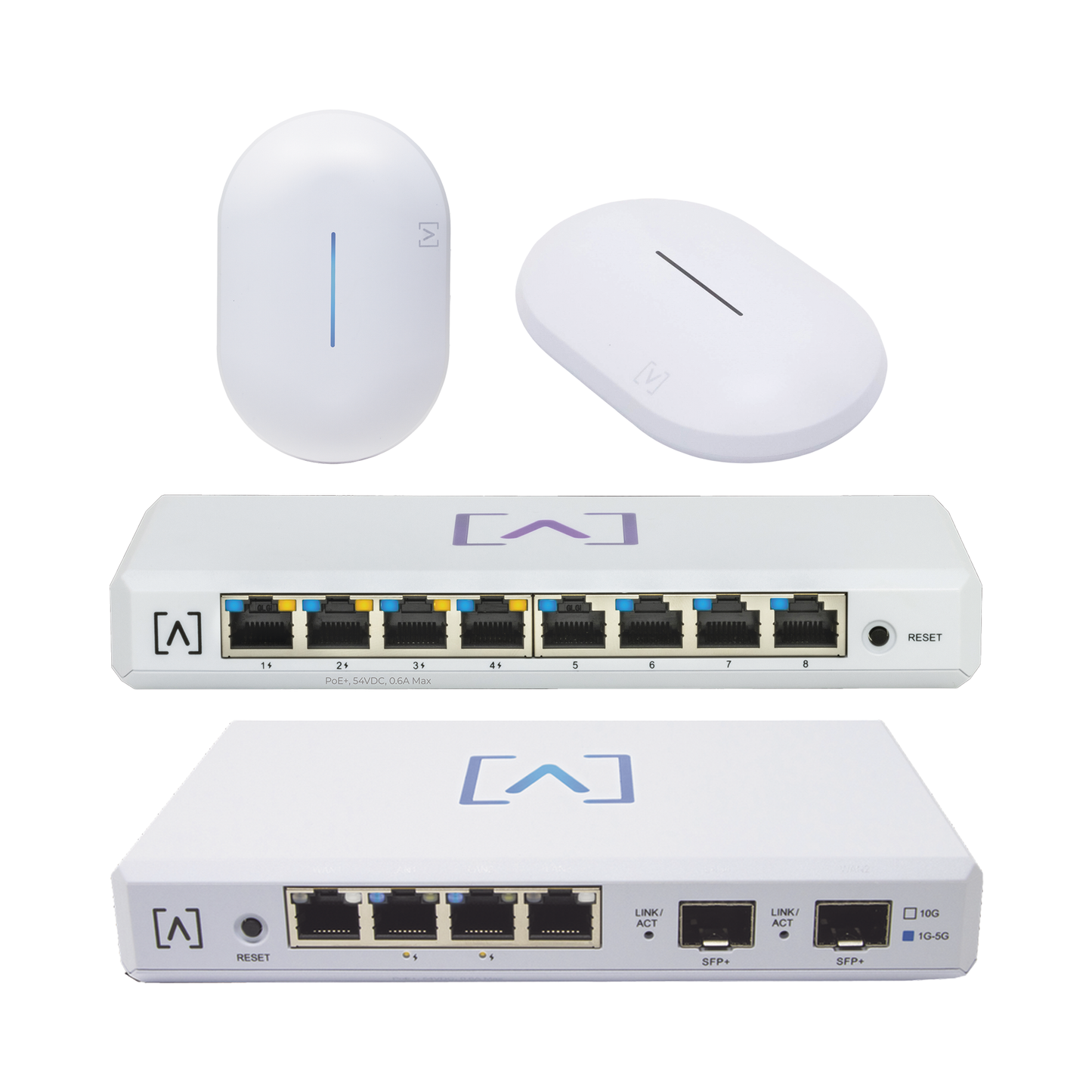 ALTA-STR-KIT - Starter KIT Alta Labs: Incluye 1 Router (Route10) / 1 Switch PoE (S8-POE) / 1 Puntos de Acceso WiFi 6 AP6 / 1 Punto de Acceso AP6-PRO / Bloqueo de Contenido / Administración en la Nube / App Gratuita / Compatible con la plataforma Purple