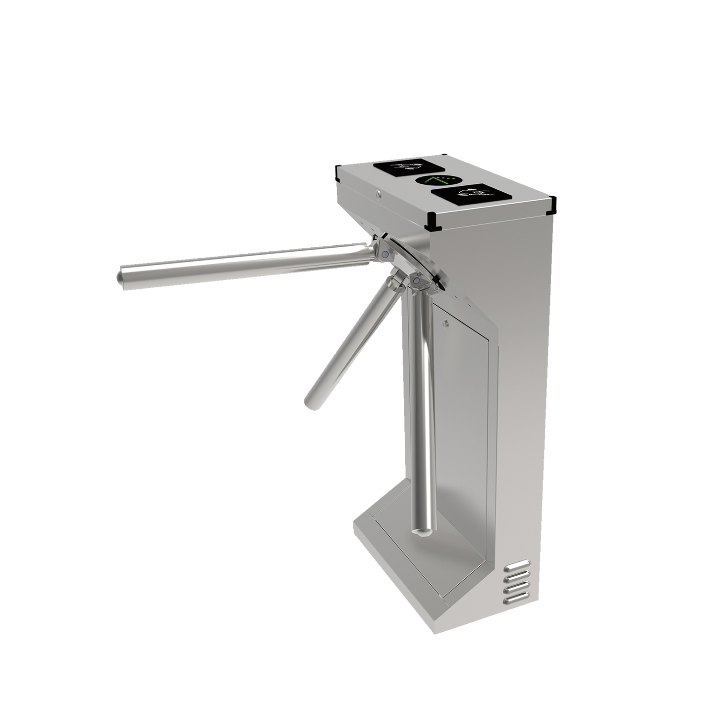 AP1000HDM (MOTORIZADO, SIN CONTACTO),Torniquete Industrial en Acero Inoxidable, Bidireccional, USO RUDO, Espacio para Lectora de Proximidad