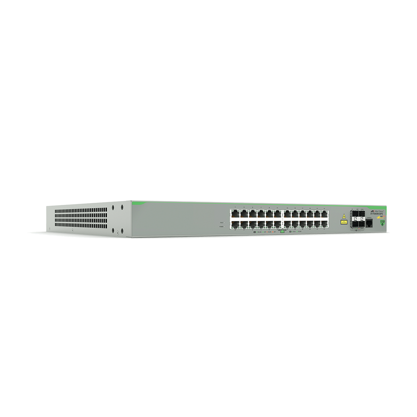 AT-FS980M/28PS-10 Switch PoE+ Administrable CentreCOM FS980M, Capa 3 de 24 Puertos 10/100 Mbps + 4 puertos SFP, 375 W