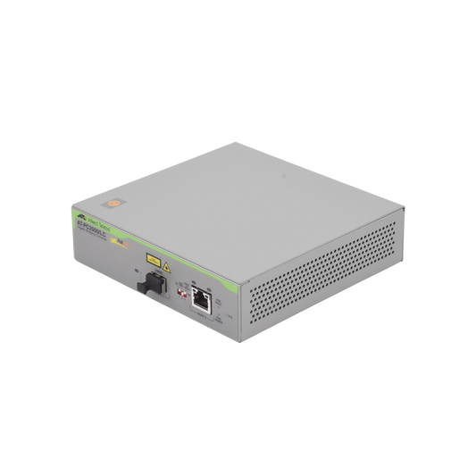 AT-PC2000/LC-960 Convertidor de medios Gigabit Ethernet PoE+ a fibra óptica, conector LC, multimodo (MMF), distancia hasta 550 m