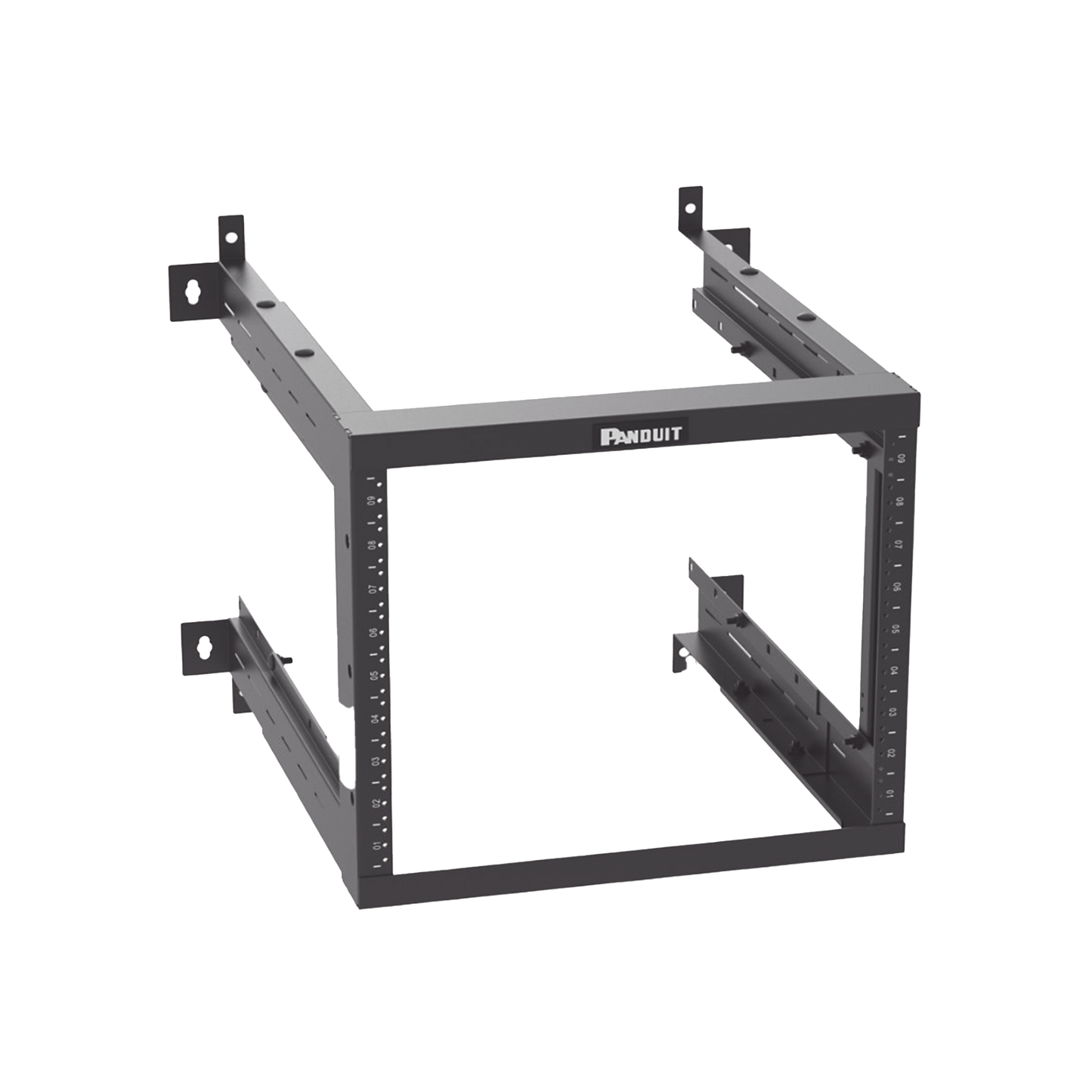 AWMR9 - Rack PanZone® de Montaje en Pared, de 19in, Profundidad Ajustable, Rieles Numerados y Roscados #12-24, 9 UR, Color Negro