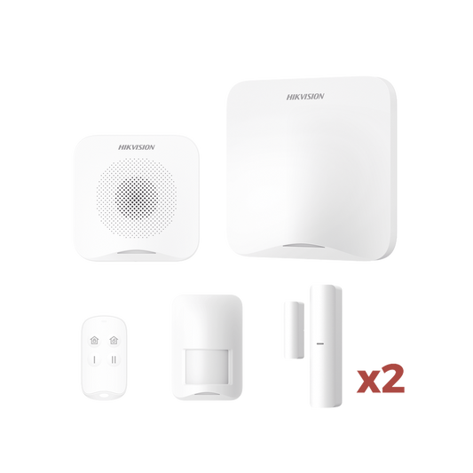 AXHOME-KIT-WIFI (AX HOME) KIT de Alarma AX HOME / Incluye: 1 Hub con batería de respaldo / 1 Llavero / 1 PIR / 2 Contactos Magnéticos / 1 Sirena / Wi-Fi / Compatible con Hik-Connect P2P y Hik-Partner PRO