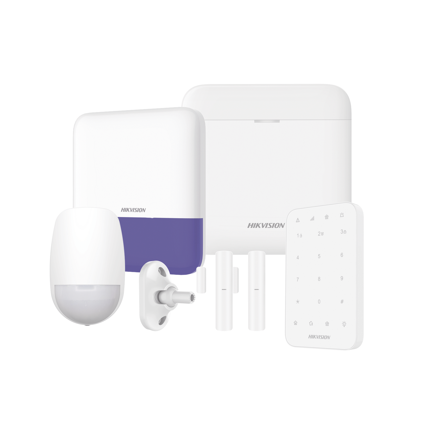 AXPRO-KIT-KEYPAD (AX PRO) KIT de Alarma AX PRO / Incluye: 1 Hub con bateria de respaldo / 1 Sensores PIR / 1 Montaje Universal para PIR / 2 Contactos Magnéticos / 1 Teclado / 1 Sirena Inalambrica Exterior / WiFi / Compatible con Hik-Connect P2P