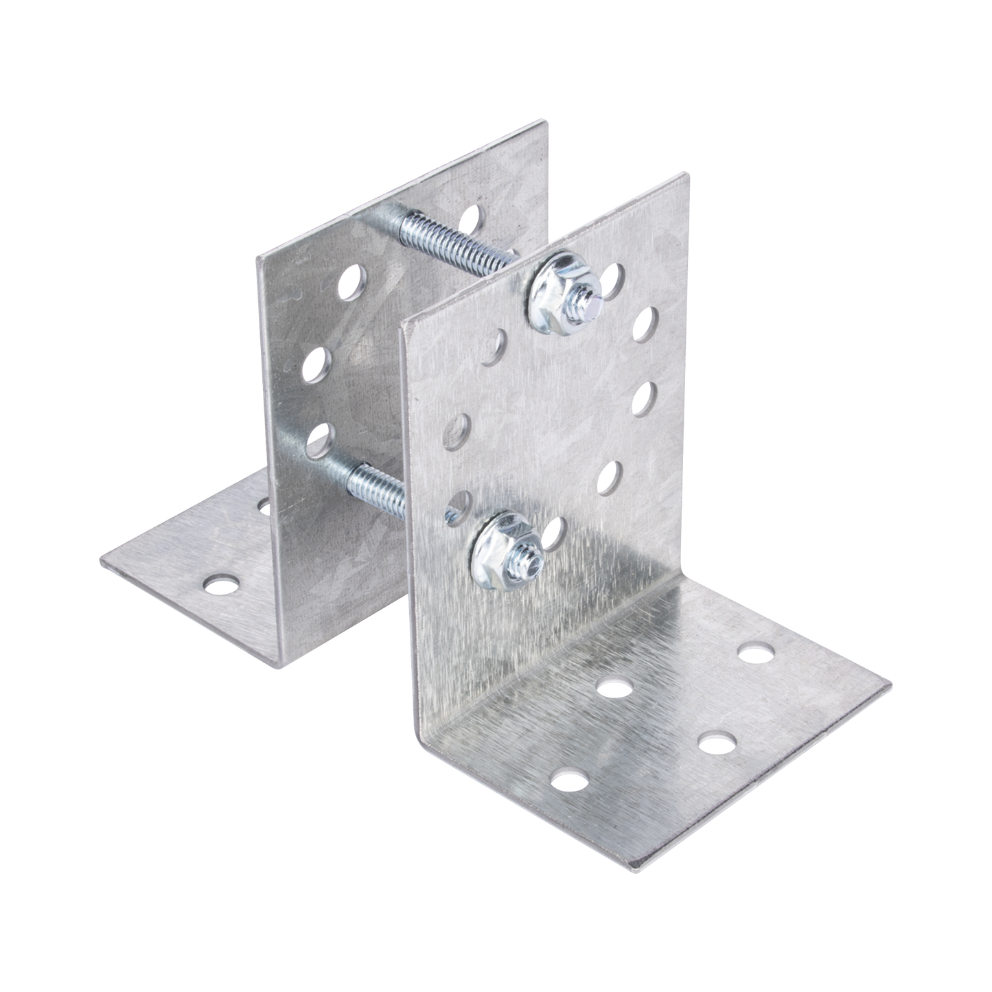 BASESYSPOST-R2 - Base Multiposición para postes de paso o esquina en cercos electricos 100% Acero galvanizado.