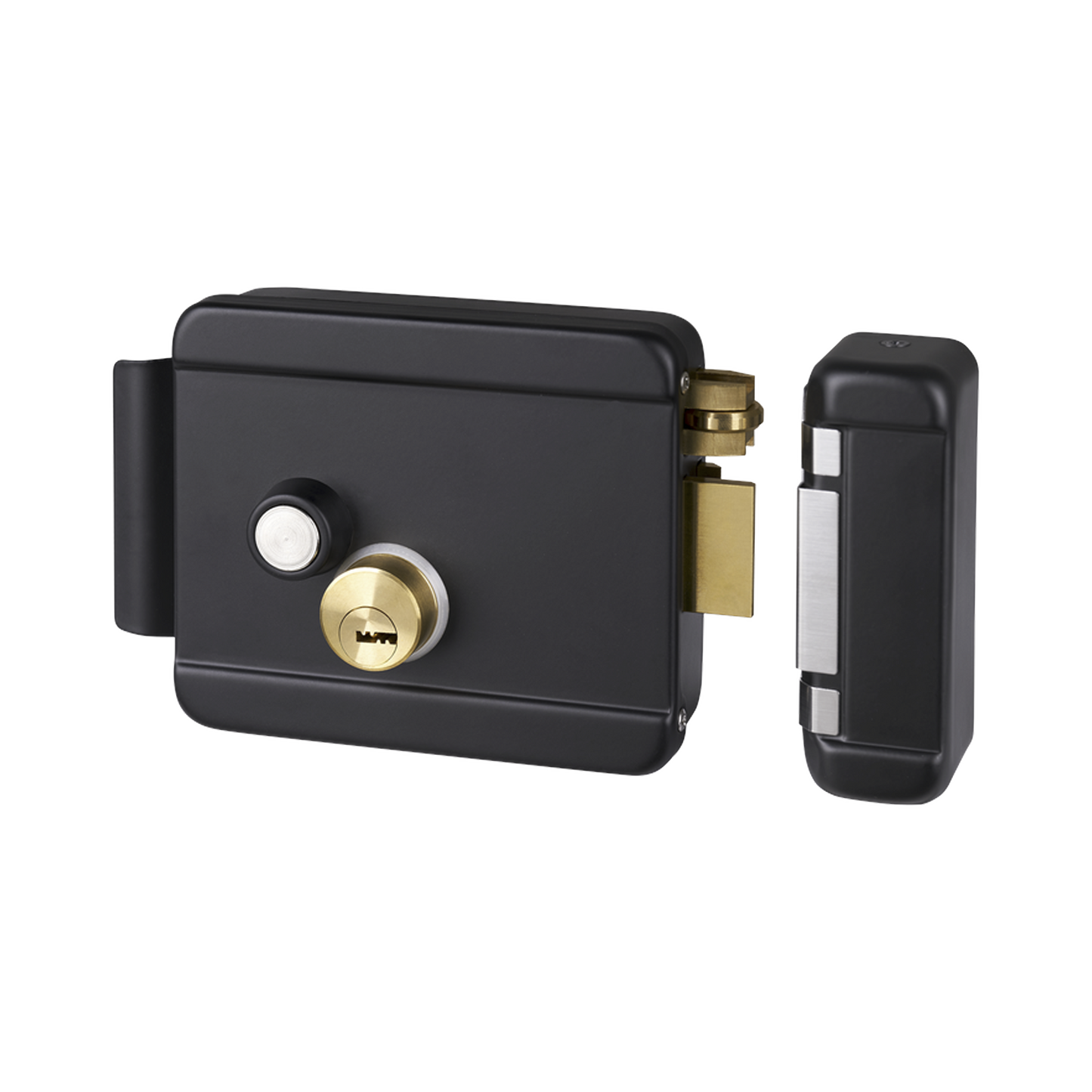 BL-ACCESSRIMB - Cerradura Eléctrica con Botón de Salida / Incluye Llave / Exterior / Derecha / Color Negro