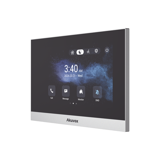 Monitor ANDROID / Soporta APP Android / Pantalla Touch Screen LCD 7 / WiFi / Punto WIFI / Bluetooth / PoE / SIP / 8 Entradas de Alarma / 1 Salida de Relé / Comunicación con App de Familiares / Administración 100 % en la Nube