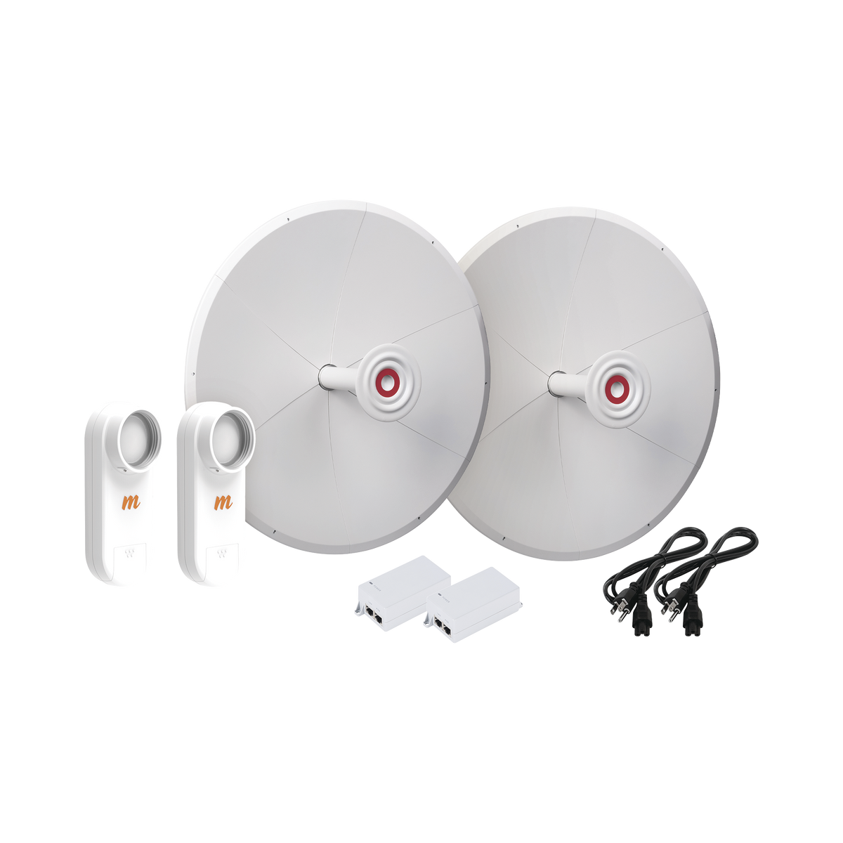 C5X-TXPD30-KIT - Kit de 2 radios C5X con antenas TXPD30C5X (30 dBi), rango de frecuencia extendida (4.9 a 6.4 GHz), incluye inyector POE y cable de alimentación
