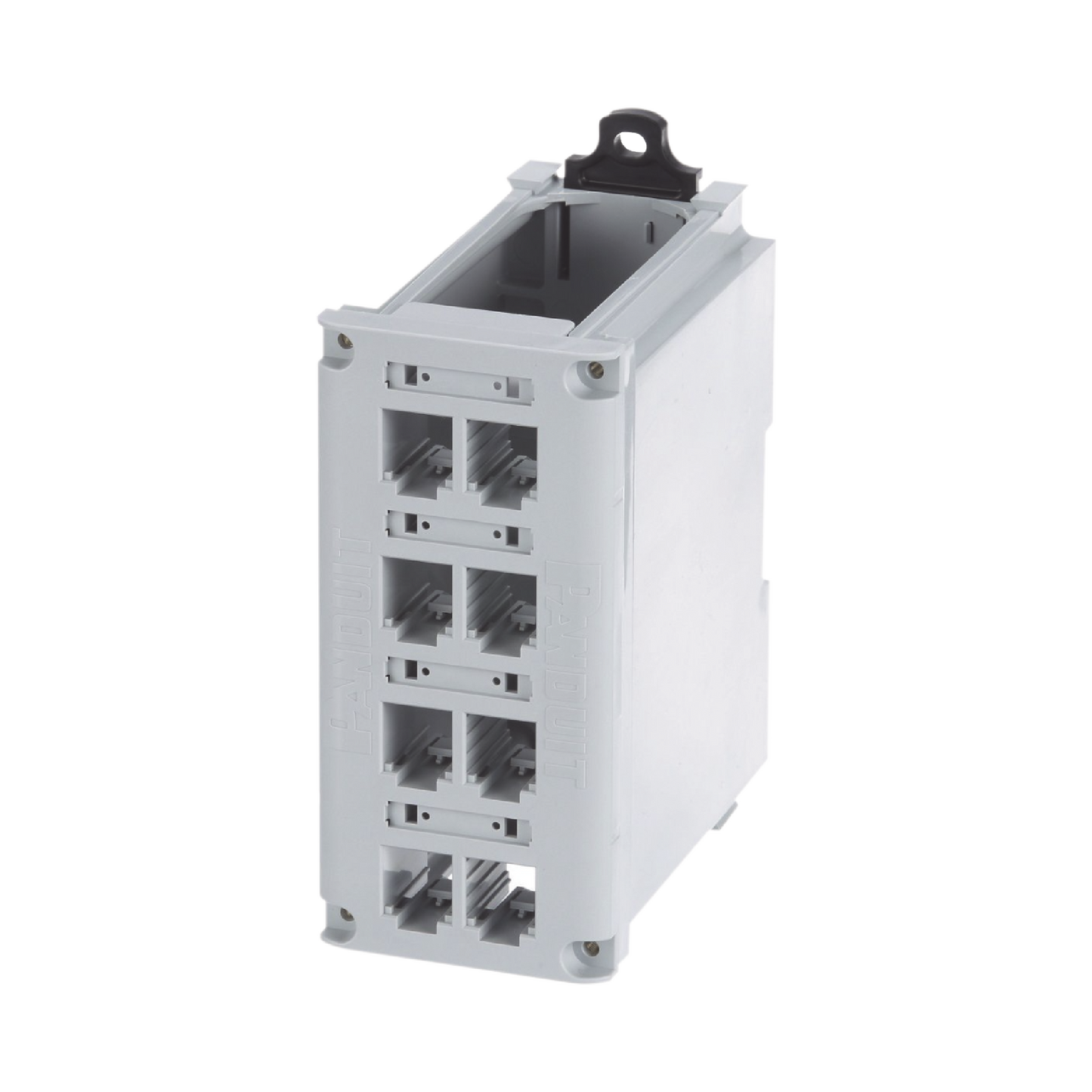 CDPP8RG - Panel de Parcheo Modular para Cobre, de Instalaci�n en Riel DIN Est�ndar de 35 mm (1.38 pulgadas), 8 Puertos Mini-Com, Color Gris